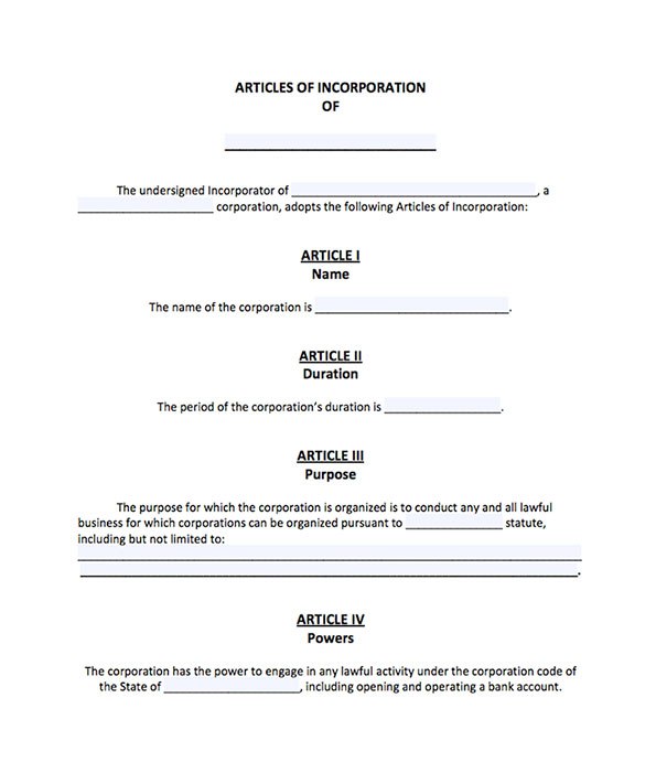 Articles of Incorporation Apostille 